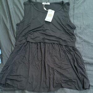 Black Sleeveless Layered Top